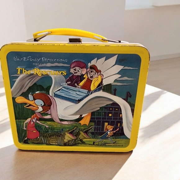 THE RESCUERS metal Disney LUNCH BOX & THERMOS vintage 1977 - Picture 4 of 16
